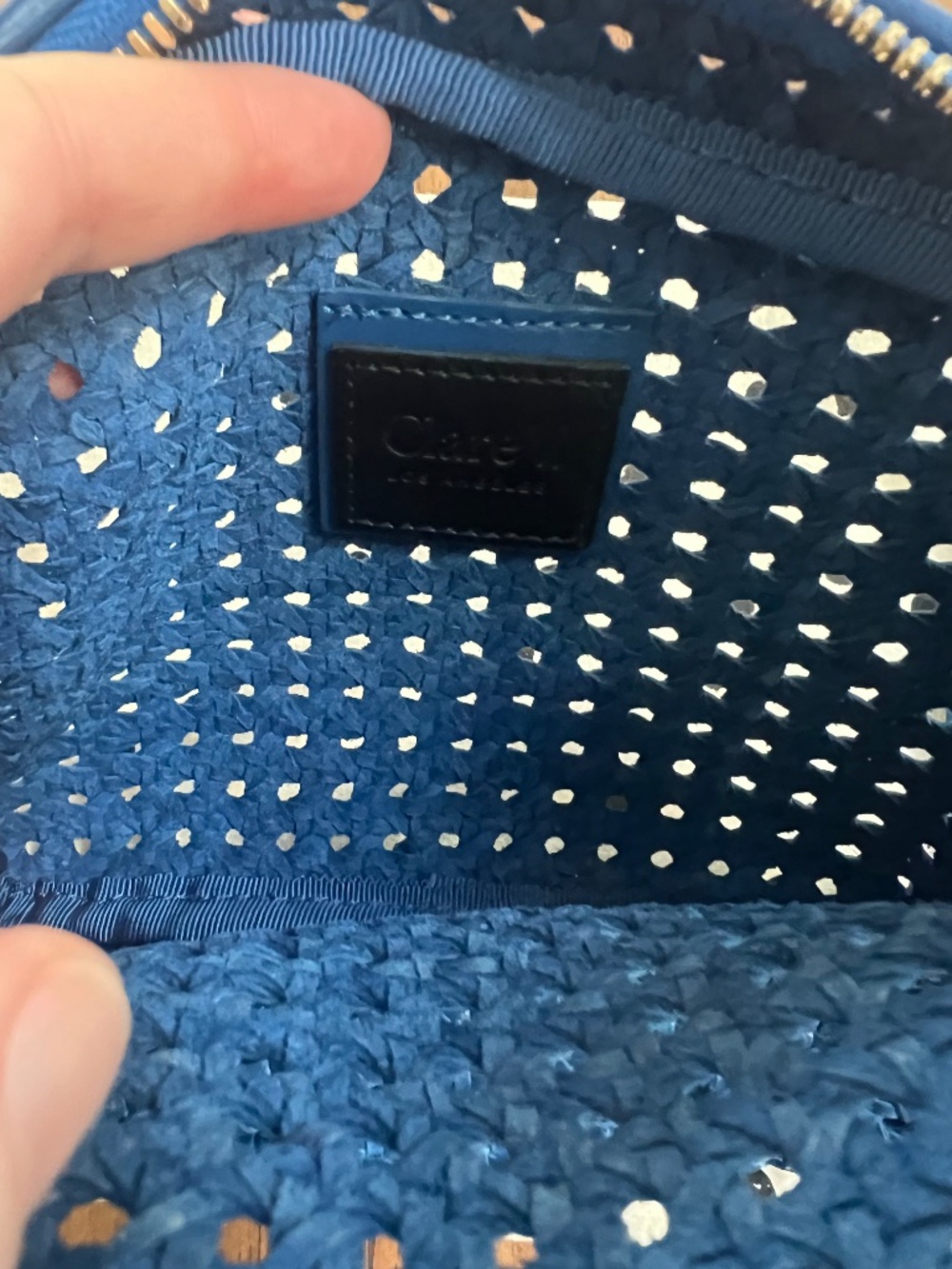 Clare V. Midi Sac Blue Rattan - Picture 3 of 4